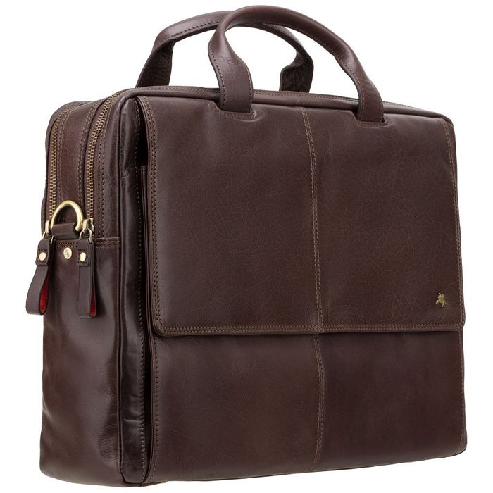 Мужская кожаная сумка для ноутбука Visconti ANDERSON ML-24 BRN купить недорого в Ты Купи