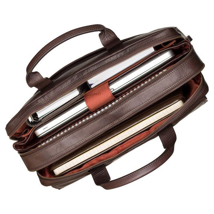 Мужская кожаная сумка для ноутбука Visconti ANDERSON ML-24 BRN купить недорого в Ты Купи