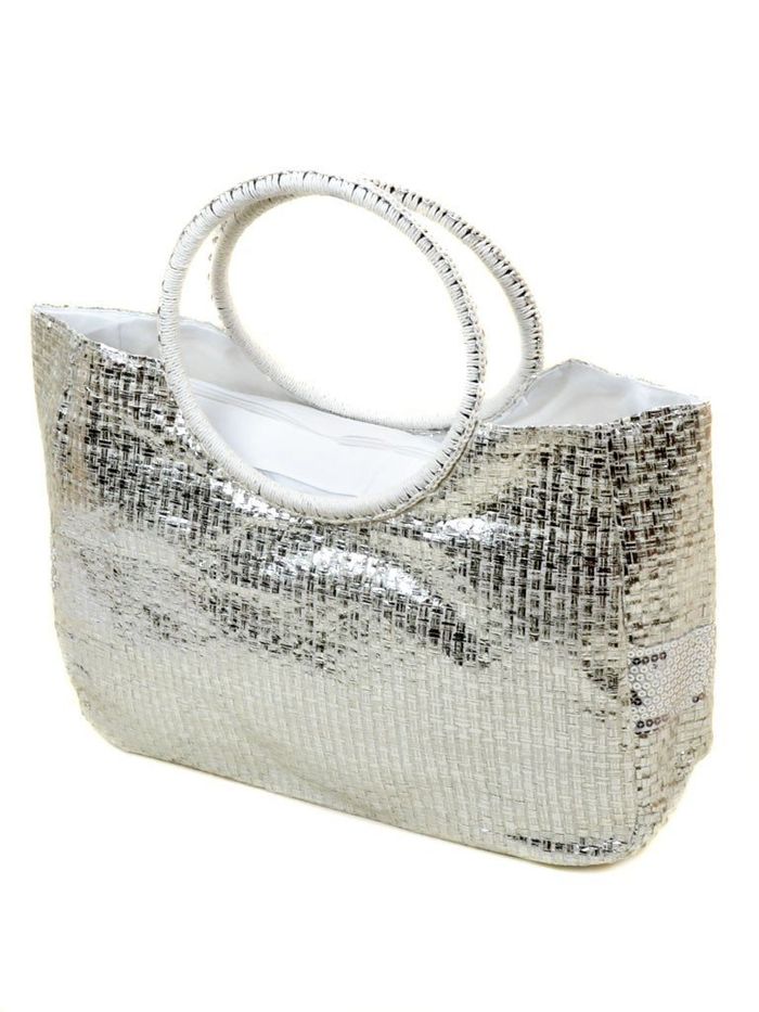 Женская сумка-корзина из текстиля Podium PC5491R natural silver купить недорого в Ты Купи