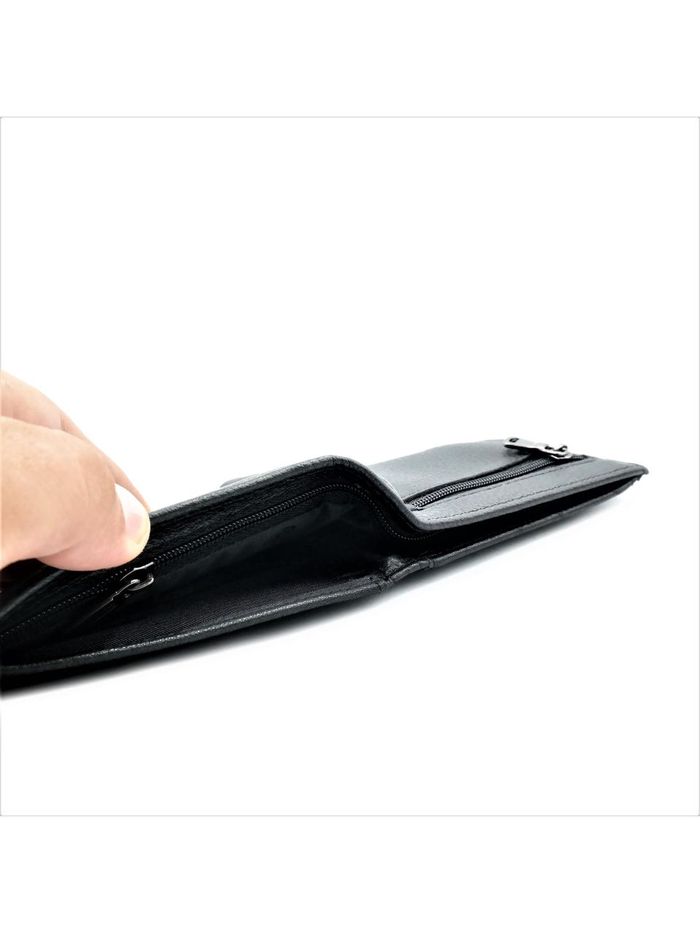 Мужской кожаный кошелек-зажим Weatro 11 х 8 х 2,5 см Черный wtro-168-24A купить недорого в Ты Купи