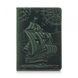 Обкладинка для паспорта зі шкіри HiArt PC-02 Discoveries Зелений