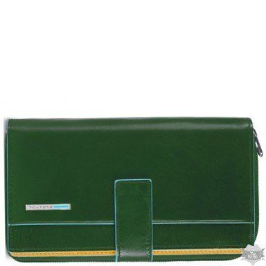 Зелене шкіряне жіноче портмоне Piquadro Blue Square (PD1354B2_VG) купити недорого в Ти Купи