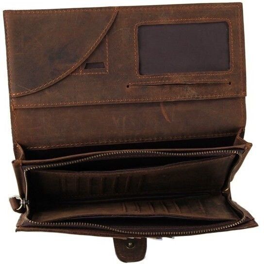 Клатч мужской из натуральной кожи Vintage 14444 Темно-коричневый купить недорого в Ты Купи
