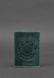 Обложка на паспорт из кожи с украинским гербом BlankNote зеленая BN-OP-UA-IZ