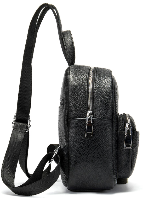 Женский маленький кожаный рюкзак Vintage 20053 Черный купить недорого в Ты Купи