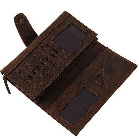 Клатч мужской из натуральной кожи Vintage 14444 Темно-коричневый купить недорого в Ты Купи