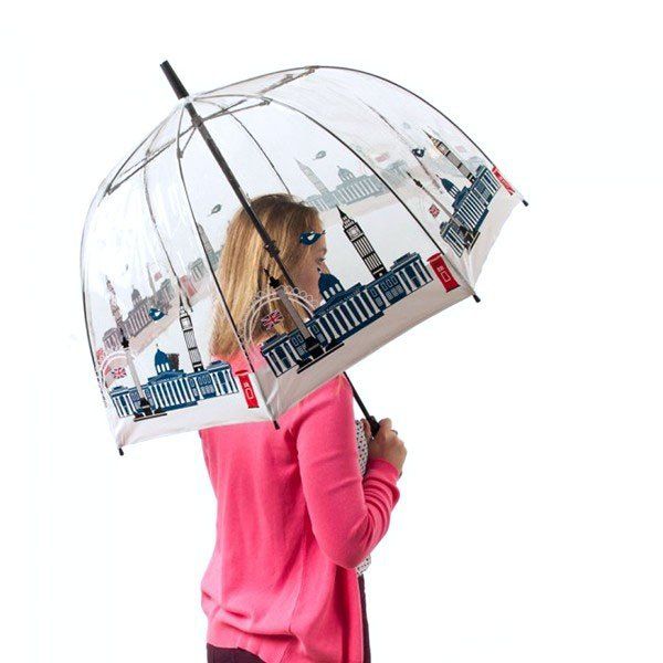 Женский прозрачный механический зонт-трость Fulton The National Gallery Birdcage-2 купить недорого в Ты Купи