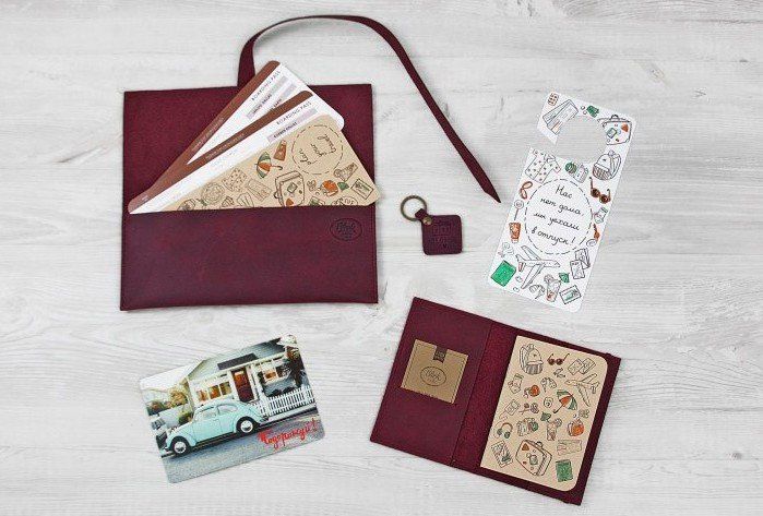 Подарочный набор из кожи для женщины-путешественницы Венеция bn-set-travel-2 купить недорого в Ты Купи