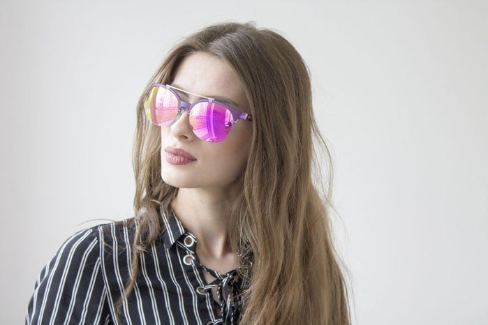 Сонцезахисні полікарбонатні окуляри жіночі фіолетові купити недорого в Ти Купи