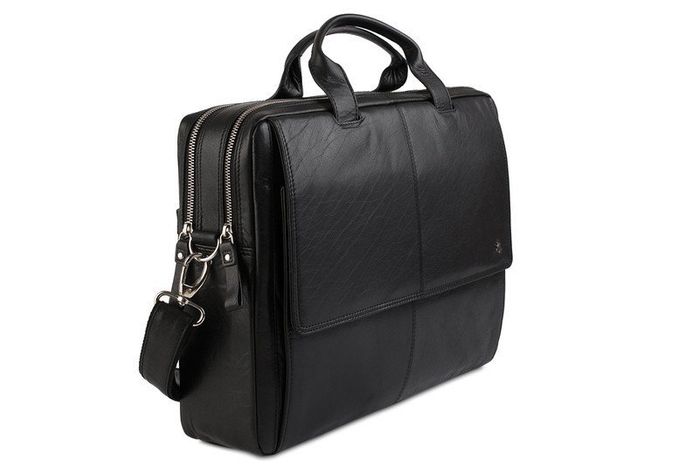 Мужская кожаная сумка для ноутбука Visconti ANDERSON ML-24 BLK купить недорого в Ты Купи