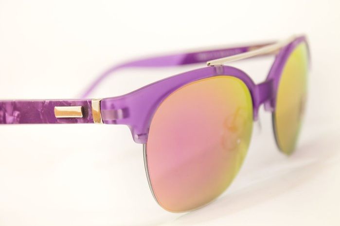 Солнцезащитные поликарбонатные очки BR-S женские фиолетовые купить недорого в Ты Купи