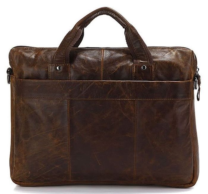 Чоловіча шкіряна коричнева сумка з відділом для нетбука Vintage 14059 Коричневий купити недорого в Ти Купи