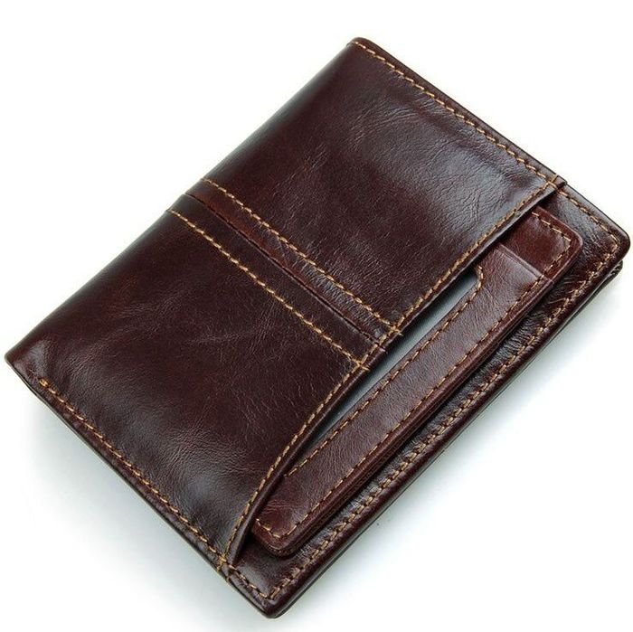 Чоловічий шкіряний гаманець Vintage 14373 Темно-коричневий купити недорого в Ти Купи