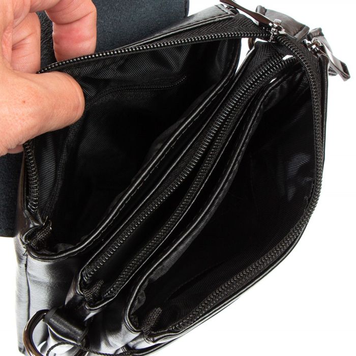 Чоловіча сумка через плече зі шкірозамінника DR. BOND 521-1 black купити недорого в Ти Купи