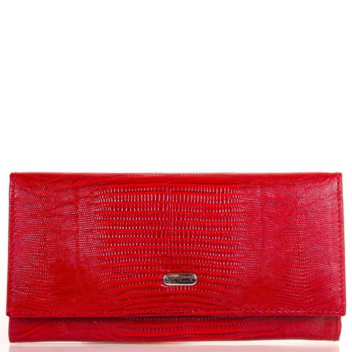 Женский практичный удобный красный кожаный кошелек CANPELLINI купить недорого в Ты Купи