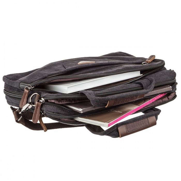 Мужская текстильная сумка чёрная для ноутбука Vintage 20177 купить недорого в Ты Купи