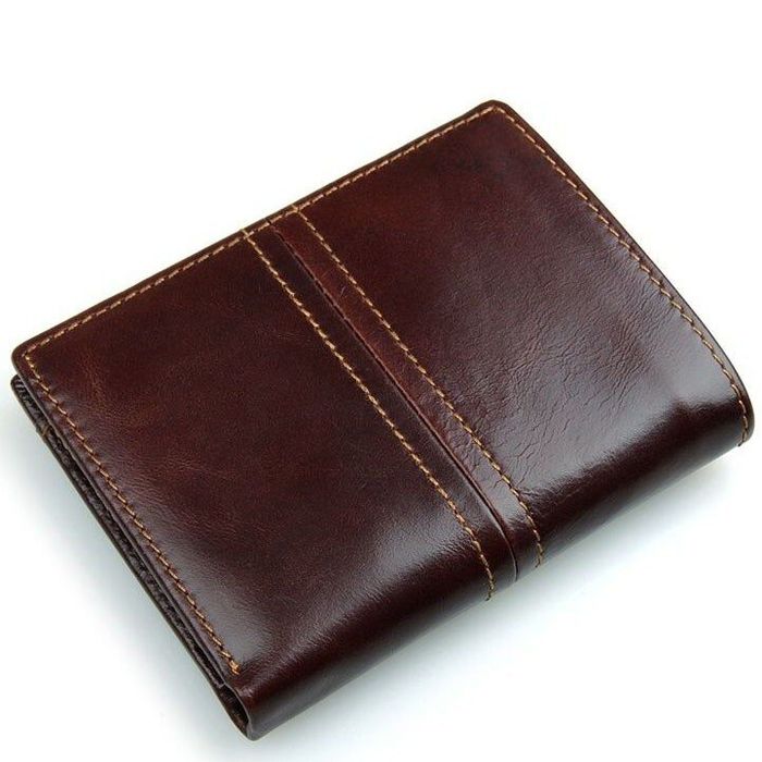 Чоловічий шкіряний гаманець Vintage 14373 Темно-коричневий купити недорого в Ти Купи