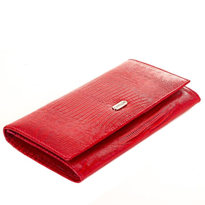 Жіночий практичний зручний червоний шкіряний гаманець CANPELLINI купити недорого в Ти Купи