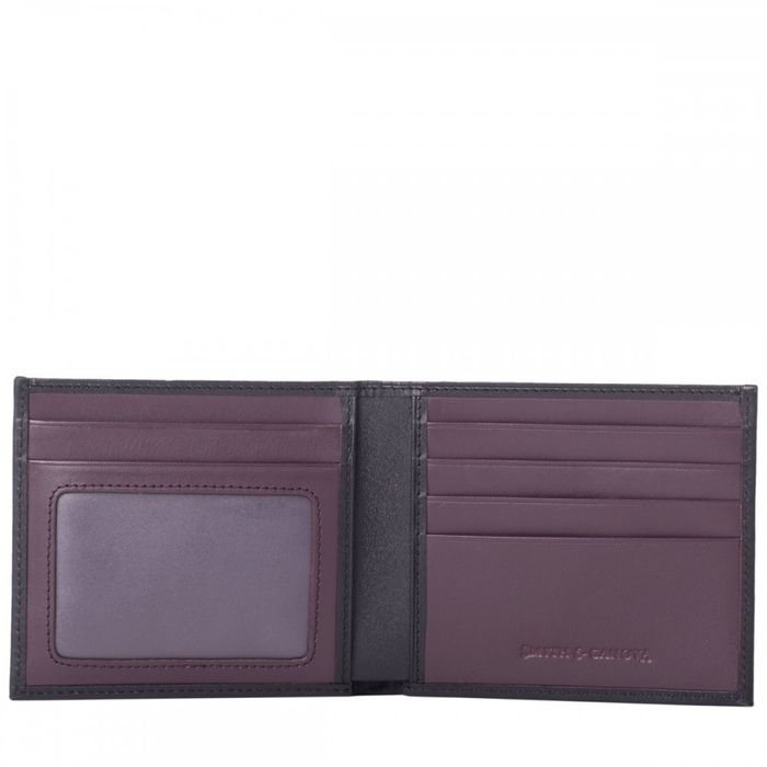 Чоловічий шкіряний гаманець Smith & Canova 90015 Asquith (Black-Burgundy) купити недорого в Ти Купи
