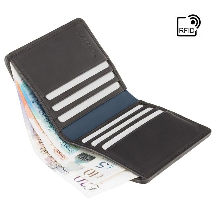 Кожаное мужское портмоне с RFID защитой Visconti rac16 blk m купить недорого в Ты Купи