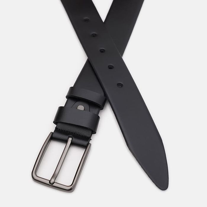 Чоловічий шкіряний ремінь Borsa Leather 115v1fx62-black купити недорого в Ти Купи