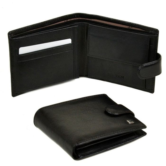 Чоловічий шкіряний гаманець Softina Bretton MS-24 black купити недорого в Ти Купи