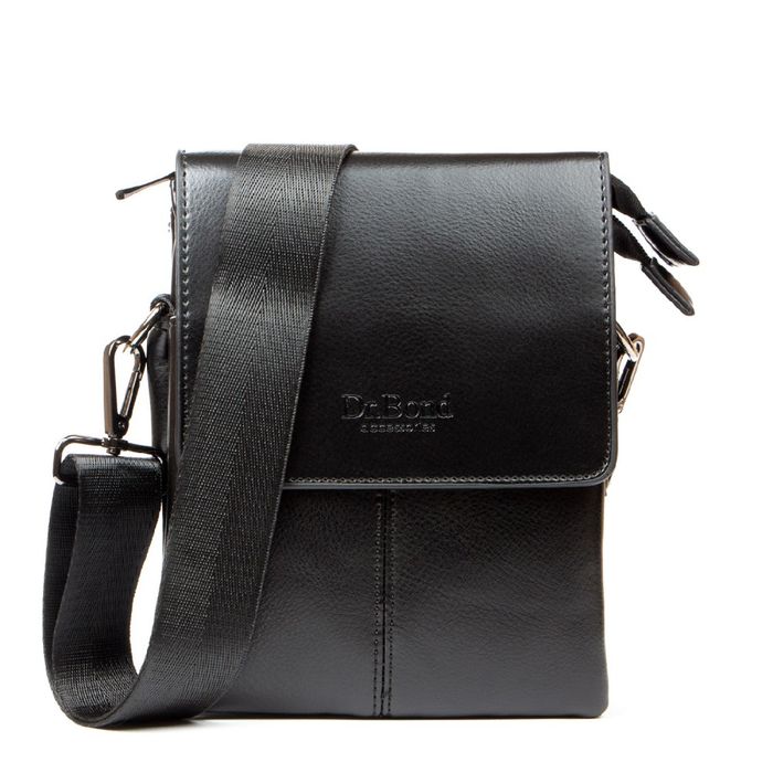 Мужская сумка через плечо из кожзама DR. BOND 521-1 black купить недорого в Ты Купи