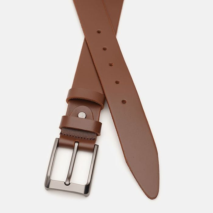 Мужской кожаный ремень Borsa Leather V1125FX46-brown купить недорого в Ты Купи
