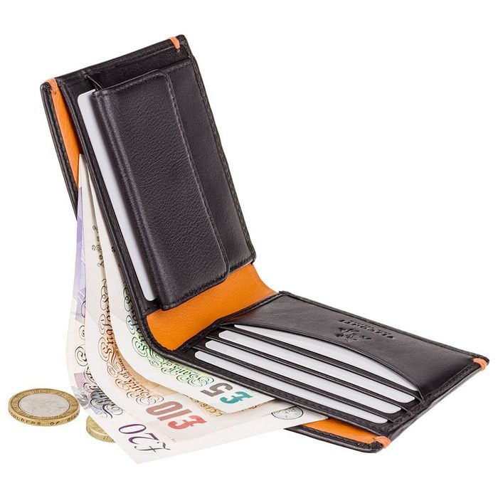 Мужской бумажник Visconti AP62 Montreux (Black/Orange) купить недорого в Ты Купи