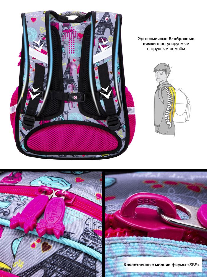 Рюкзак школьный для девочек Winner /SkyName R2-186 купить недорого в Ты Купи