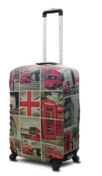 Захисний чохол для валізи Coverbag неопрен Лондон колаж S купити недорого в Ти Купи