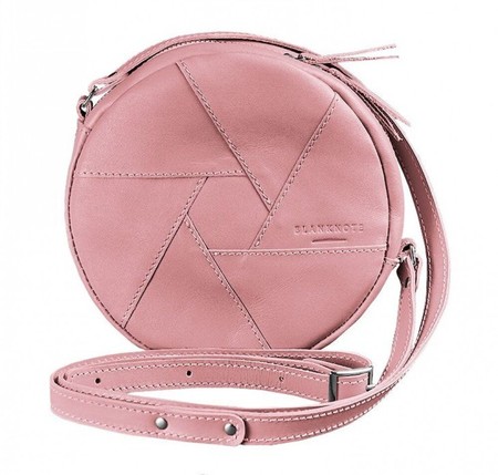 Женская кожаная круглая сумка BlankNote Бон-Бон розовая BN-BAG-11-PINK-PEACH купить недорого в Ты Купи