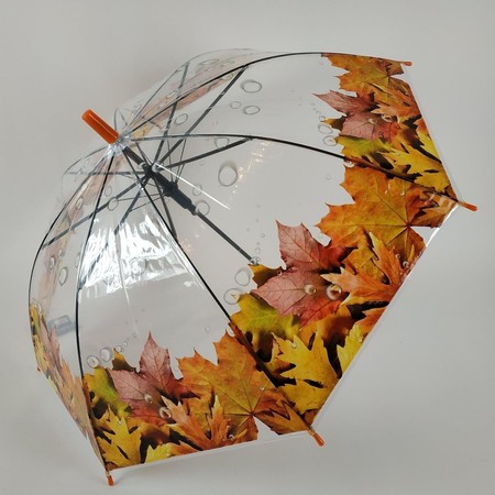 Прозрачный зонт-трость полуавтомат Feeling rain Прозрачный (1315-6) купить недорого в Ты Купи