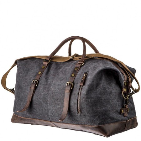 Дорожня чорна текстильна сумка Vintage 20130 купити недорого в Ти Купи