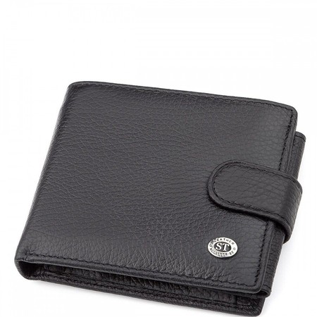 Чоловічий шкіряний гаманець ST Leather 18334 (ST102) Чорний купити недорого в Ти Купи