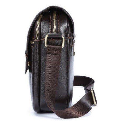 Чоловіча шкіряна сумка Vintage 14733 Темно-коричневий купити недорого в Ти Купи