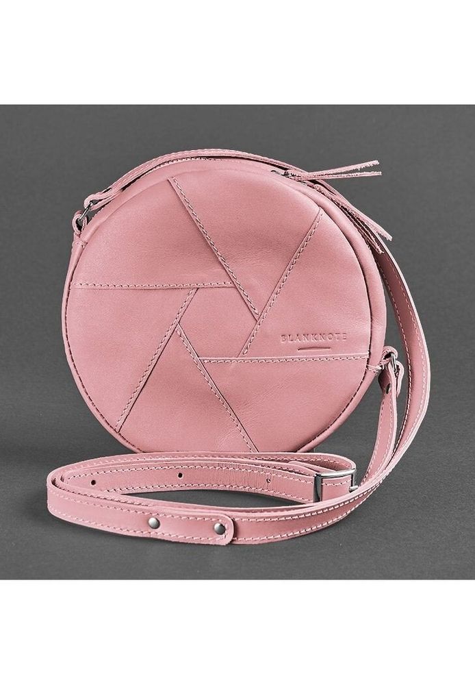 Жіноча шкіряна кругла сумка BlankNote Бон-Бон рожева BN-BAG-11-PINK-PEACH купити недорого в Ти Купи