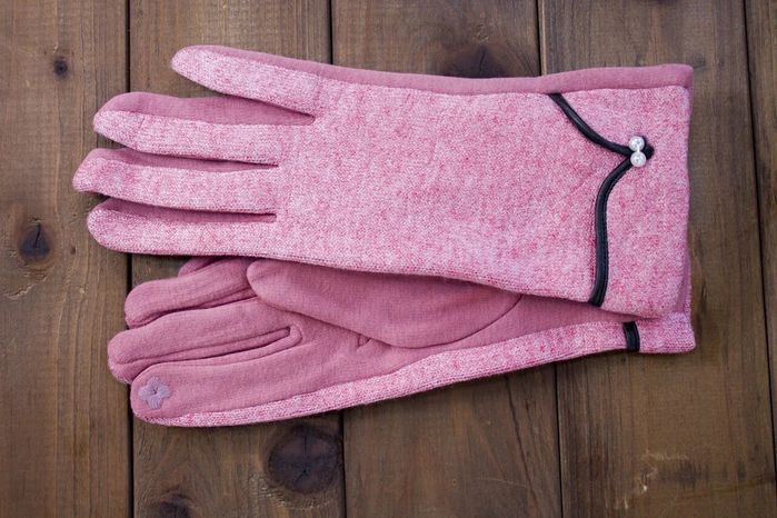 Перчатки сенсорные женские розовые трикотажные 1805-4 купить недорого в Ты Купи