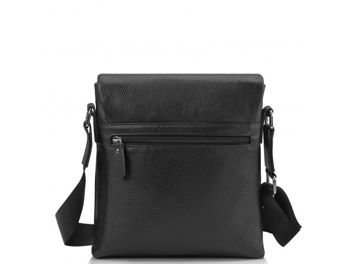 Шкіряна чоловіча сумка через плече чорна Tiding Bag A25F-9913A купити недорого в Ти Купи