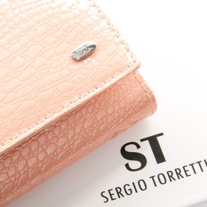 Женский лакированный кошелек из кожи LR SERGIO TORRETTI W1-V pink купить недорого в Ты Купи