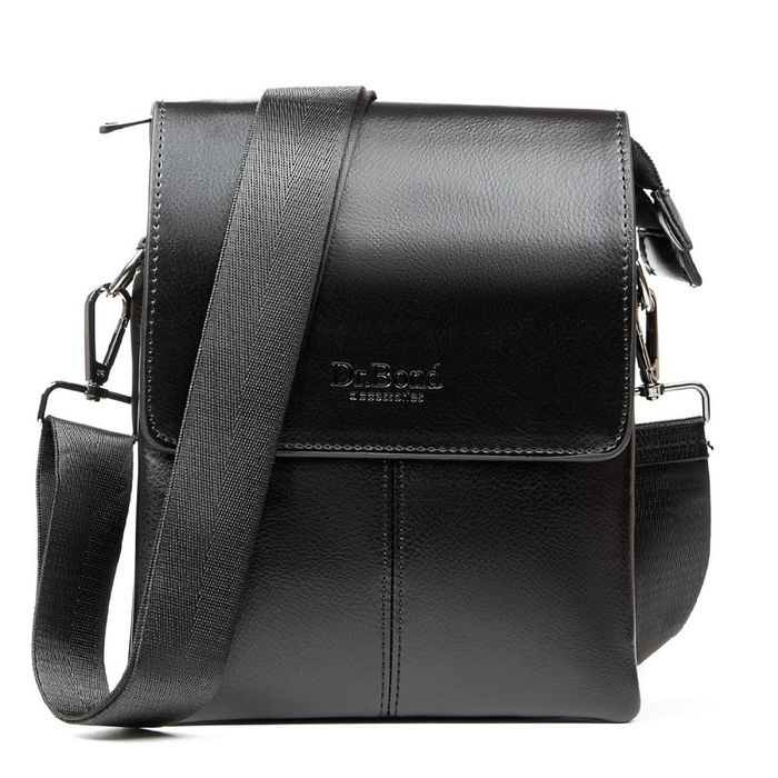 Мужская сумка через плечо из кожзама DR. BOND 521-2 black купить недорого в Ты Купи