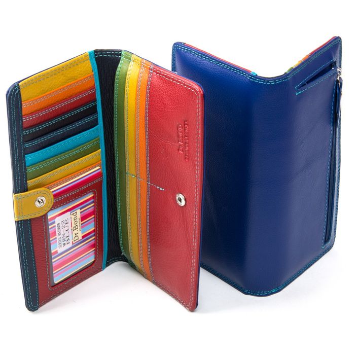 Жіночий шкіряний гаманець Rainbow DR. BOND WRN-22 blue купити недорого в Ти Купи