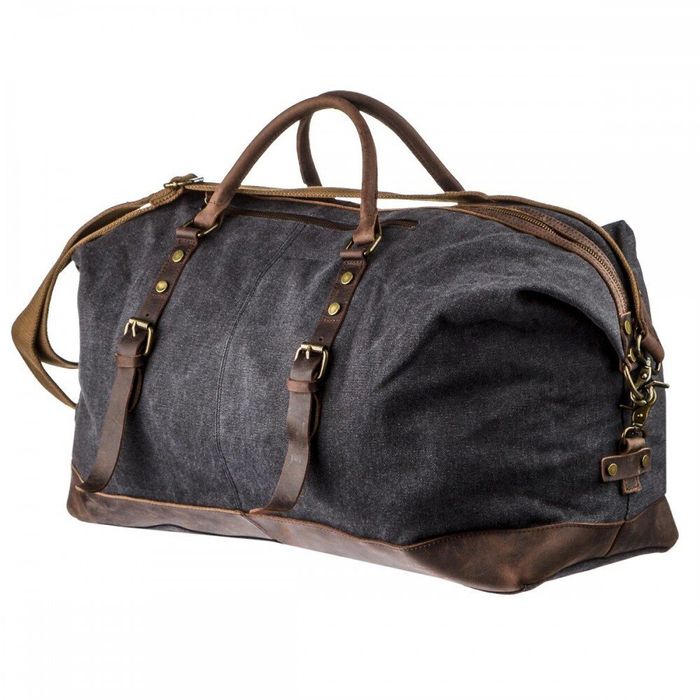 Дорожная чёрная текстильная сумка Vintage 20130 купить недорого в Ты Купи