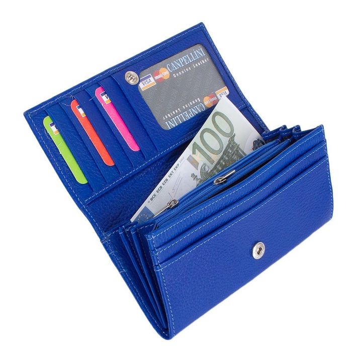 Женский кожаный синий кошелек CANPELLINI SHI2036-304 купить недорого в Ты Купи