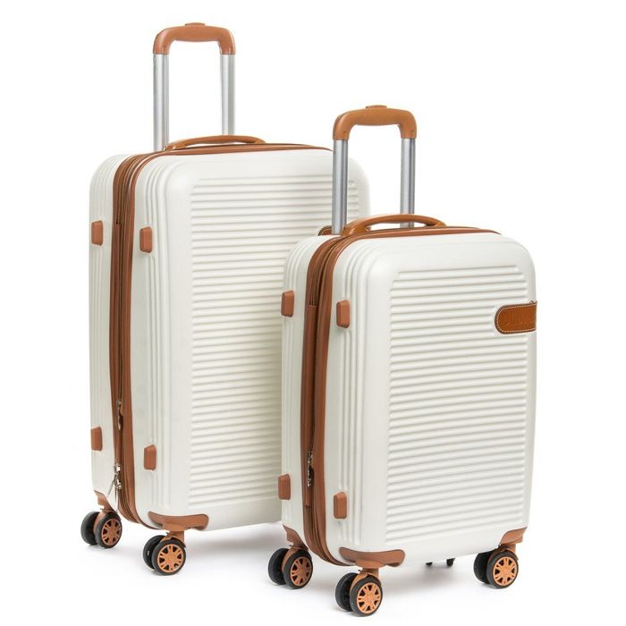 Комплект валіз 2/1 ABS-пластик PODIUM 8387 white змійка 31478 купити недорого в Ти Купи