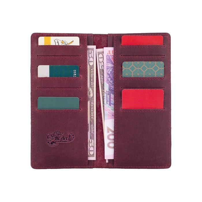 Кожаный бумажник Hi Art Let's Go Travel WP-02-S19-1621-T007 Фиолетовый купить недорого в Ты Купи