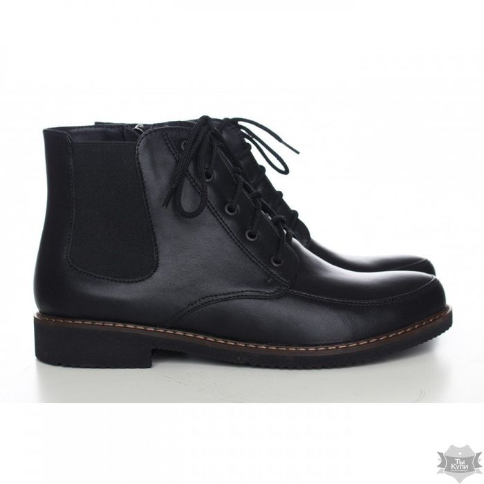 Черные демисезонные ботинки из кожи Villomi 1018-04k купить недорого в Ты Купи