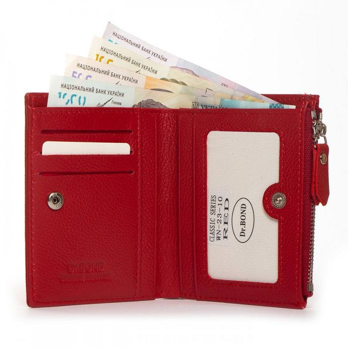 Шкіряний жіночий гаманець Classik DR. BOND WN-23-10 red купити недорого в Ти Купи