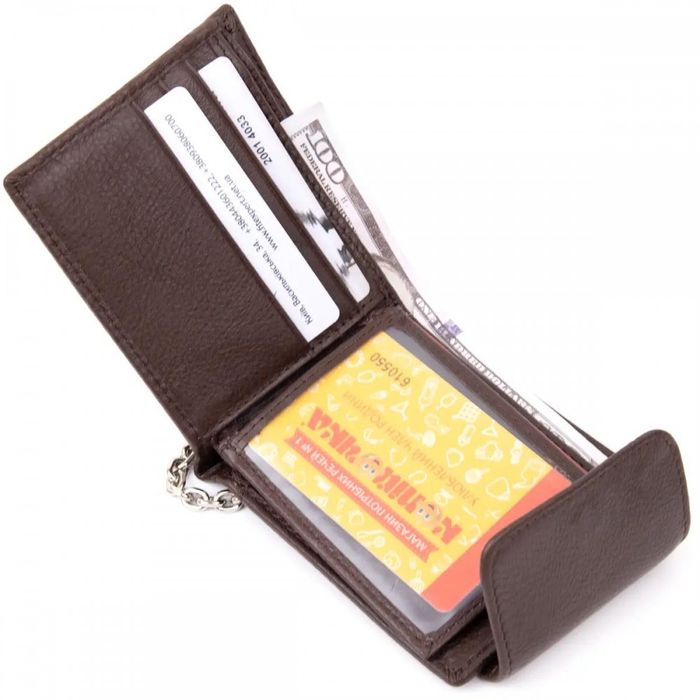 Мужской кожаный кошелек на цепочке Vintage 20425 купить недорого в Ты Купи