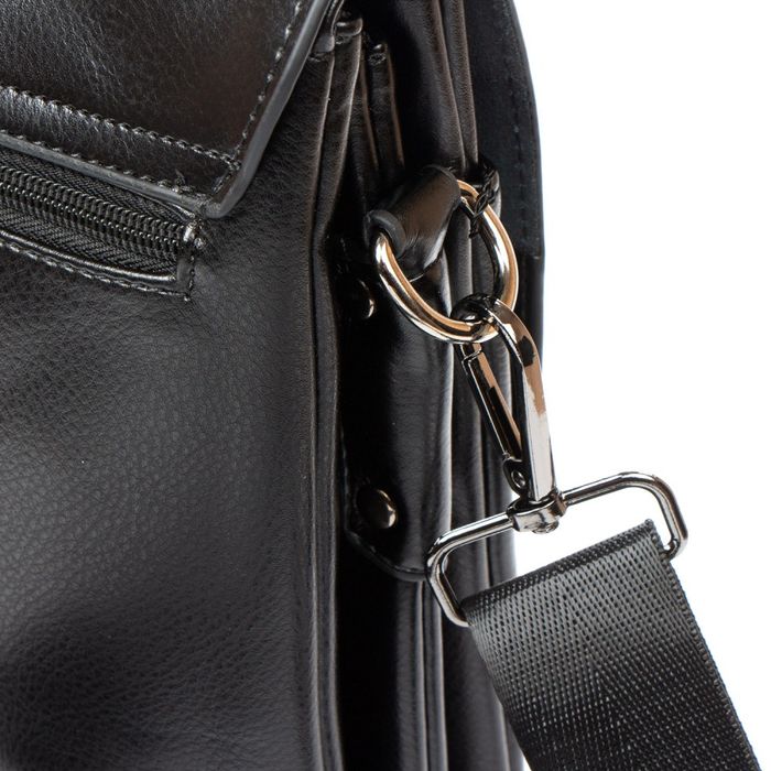 Чоловіча сумка через плече зі шкірозамінника DR. BOND 521-2 black купити недорого в Ти Купи